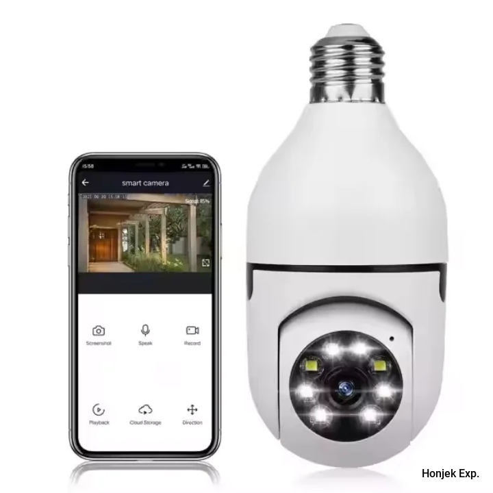 1080P WiFi Smart Bulb PTZ Security Camera | E27 Light Socket CCTV | 360° Pan & Tilt | Two-Way Audio | Motion Detection | Night Vision