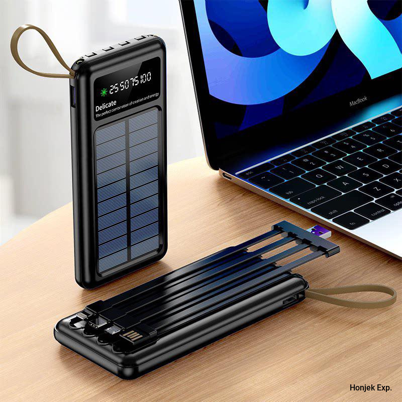 20,000mAh Solar Power Bank | Portable Solar Charger with LED Display, USB Charging & Built-In Solar Panel