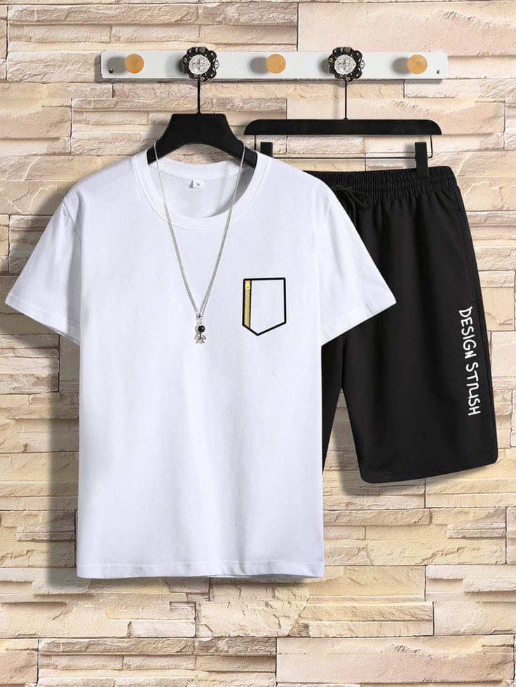 Up and down white and black short