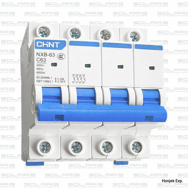 CHINT NB1-63 4P 63A Miniature Circuit Breaker (MCB) | Four Pole AC Breaker | 6kA | Type C