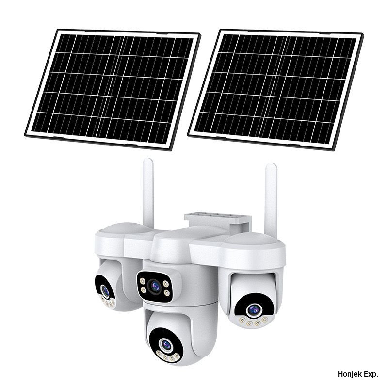 12MP Outdoor Triple-Lens 4G Solar PTZ Security Camera with Dual Solar Panels | AI Auto Tracking | Waterproof | Two-Way Audio