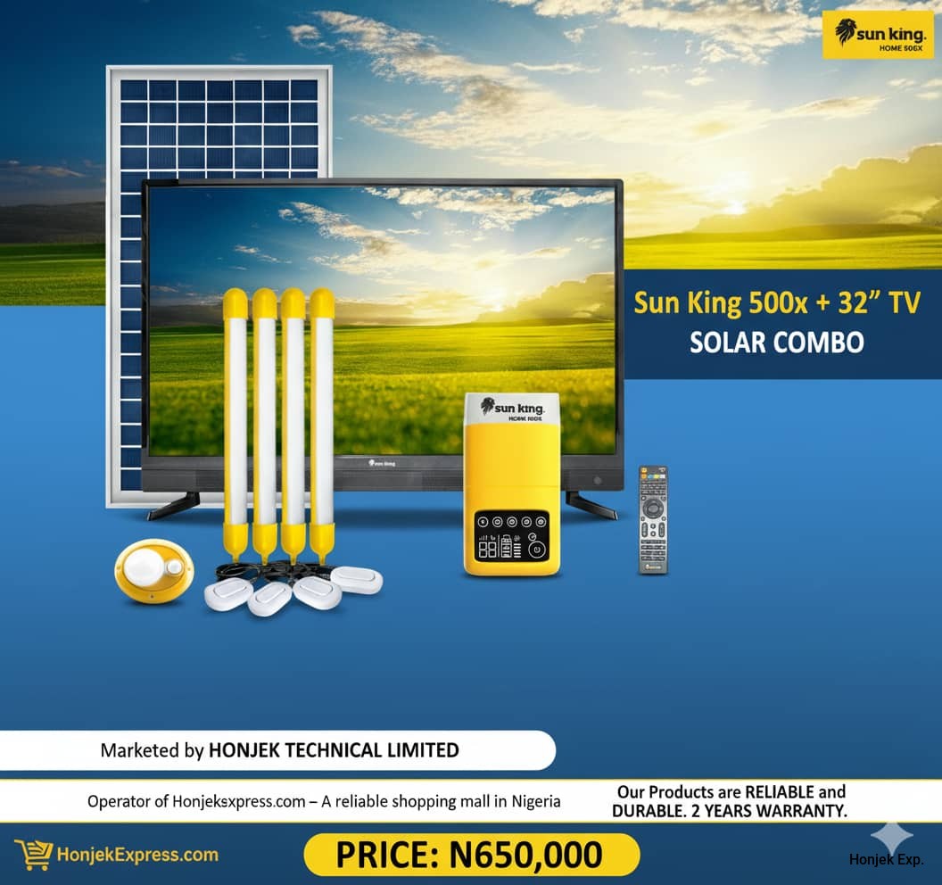 Sun King Home 500X Solar Power System – High-Capacity Off-Grid Home Energy Solution with TV & Appliance Support
