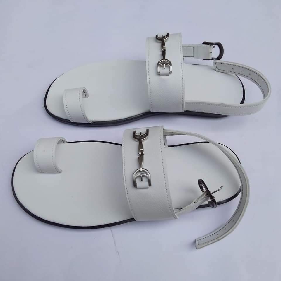 Men's flat white sandal