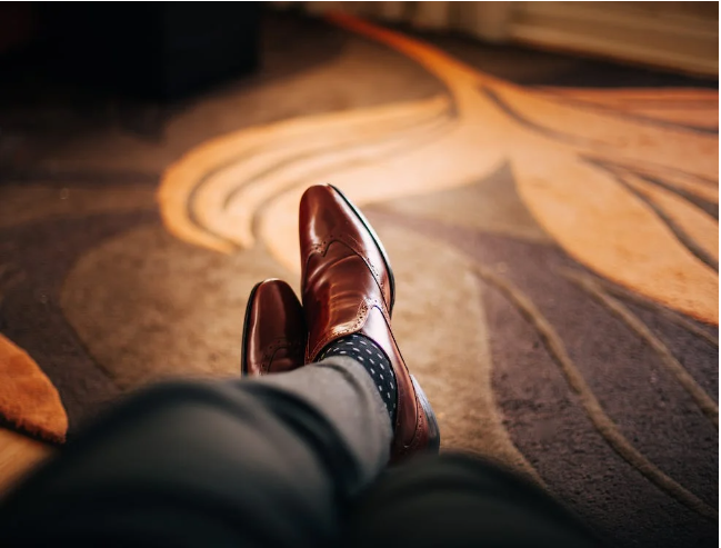 Pair of Brown Leather Casual Shoes