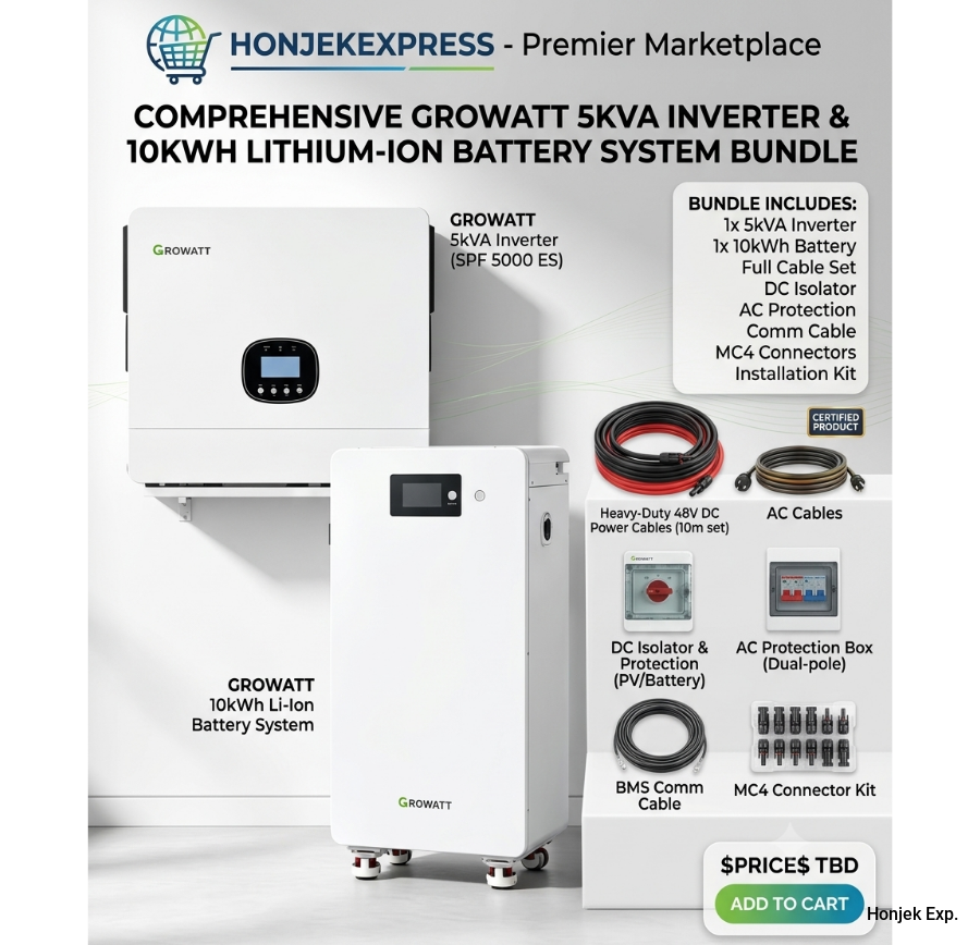 Complete 5kVA Solar System Package | 10kWh Lithium Battery + 8 × 580W Solar Panels + Installation