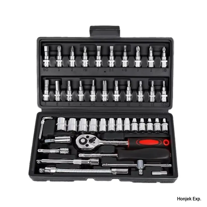 46pcs long lasting tool set with chrome vanadium for garage and professional